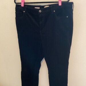 LOFT Curvy Skinny Black Corduroy Pants Size 14